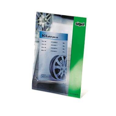 Sigel TA210 Tischaufsteller L-Form Verwendung für Papierformat: DIN A4 Glasklar 1St.