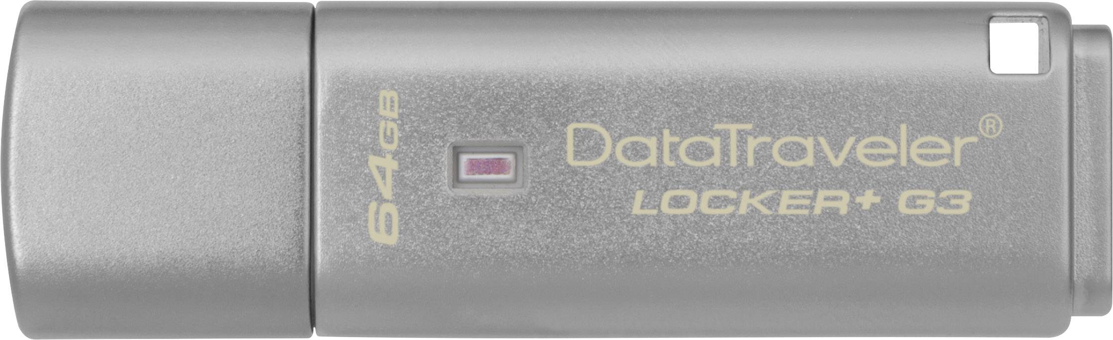 Kingston DataTraveler Locker+ G3 USB-Stick 64 GB Silber DTLPG3/64GB USB-A (USB 3.2 Gen 1)