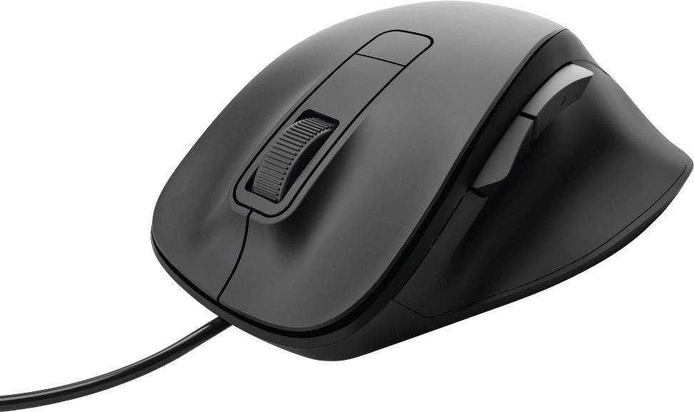 Hama MC-500 Ergonomische Maus USB Optisch Schwarz 6 Tasten 1600 dpi Ergonomisch