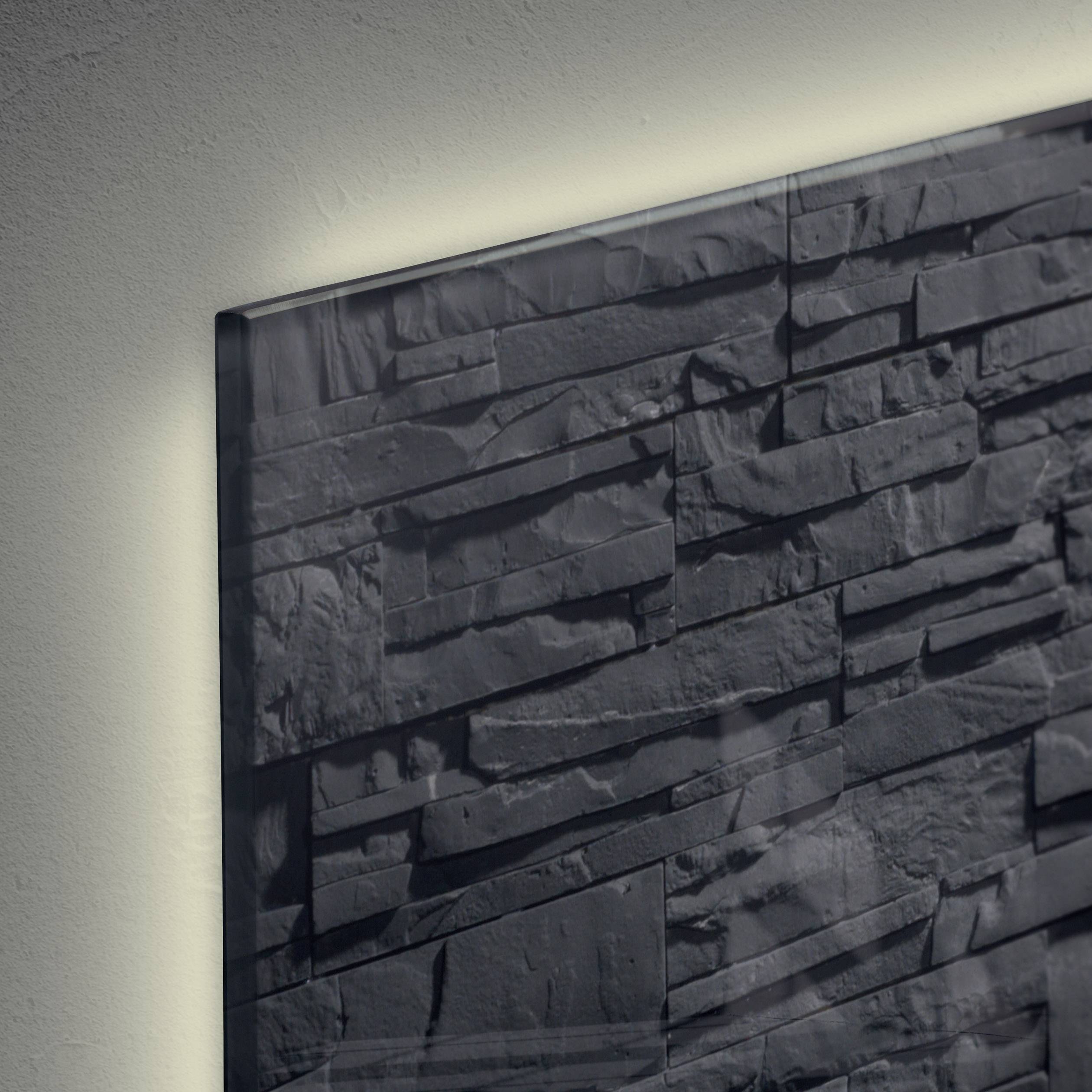 Sigel Glas-Magnettafel mit LED-Beleuchtung Artverum Schiefer Stone LED Light Schiefer (B x H) 91 cm x 46 cm GL407