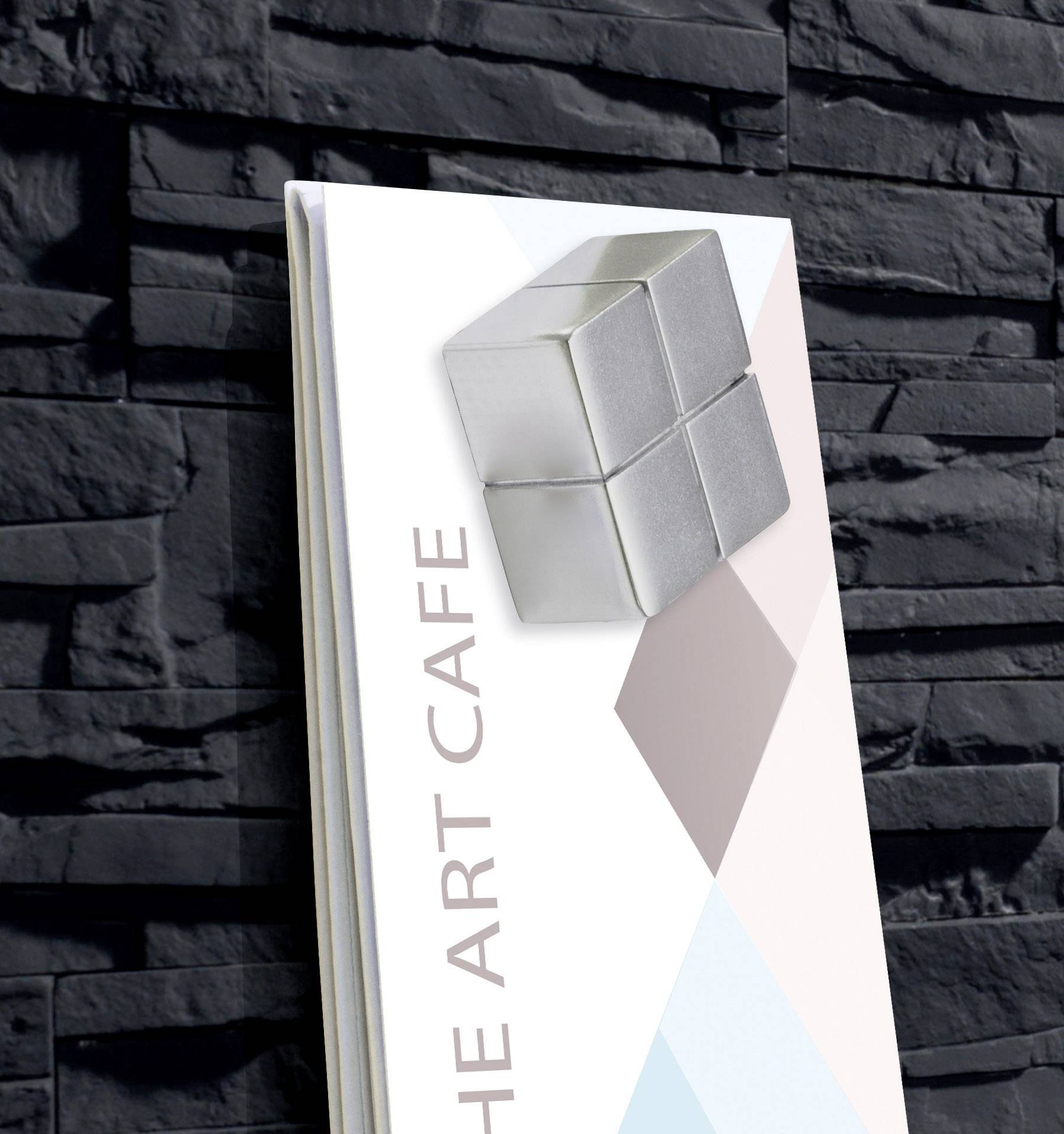 Sigel Glas-Magnettafel mit LED-Beleuchtung Artverum Schiefer Stone LED Light Schiefer (B x H) 91 cm x 46 cm GL407