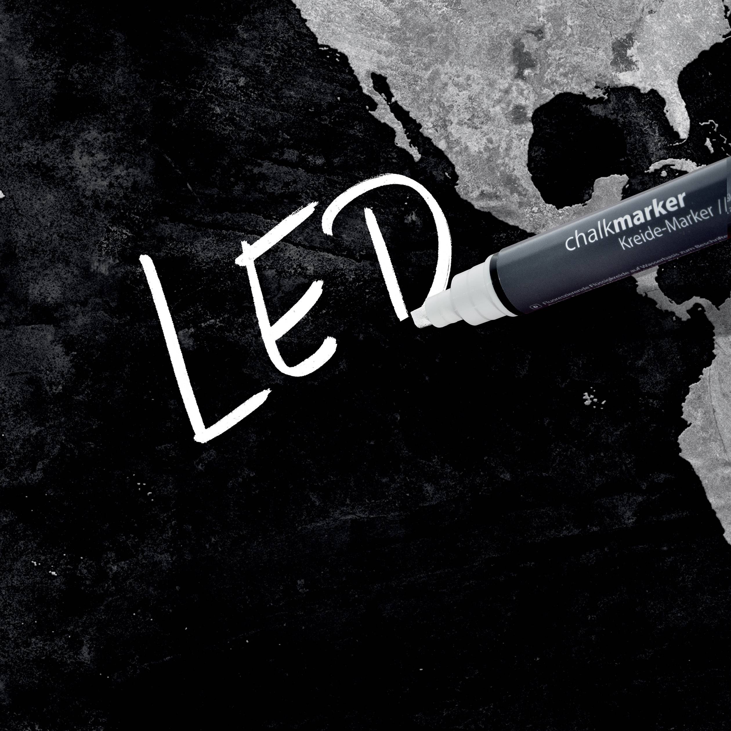 Sigel Glas-Magnettafel mit LED-Beleuchtung Artverum World Map LED Light Schwarz (B x H) 91 cm x 46 cm GL409