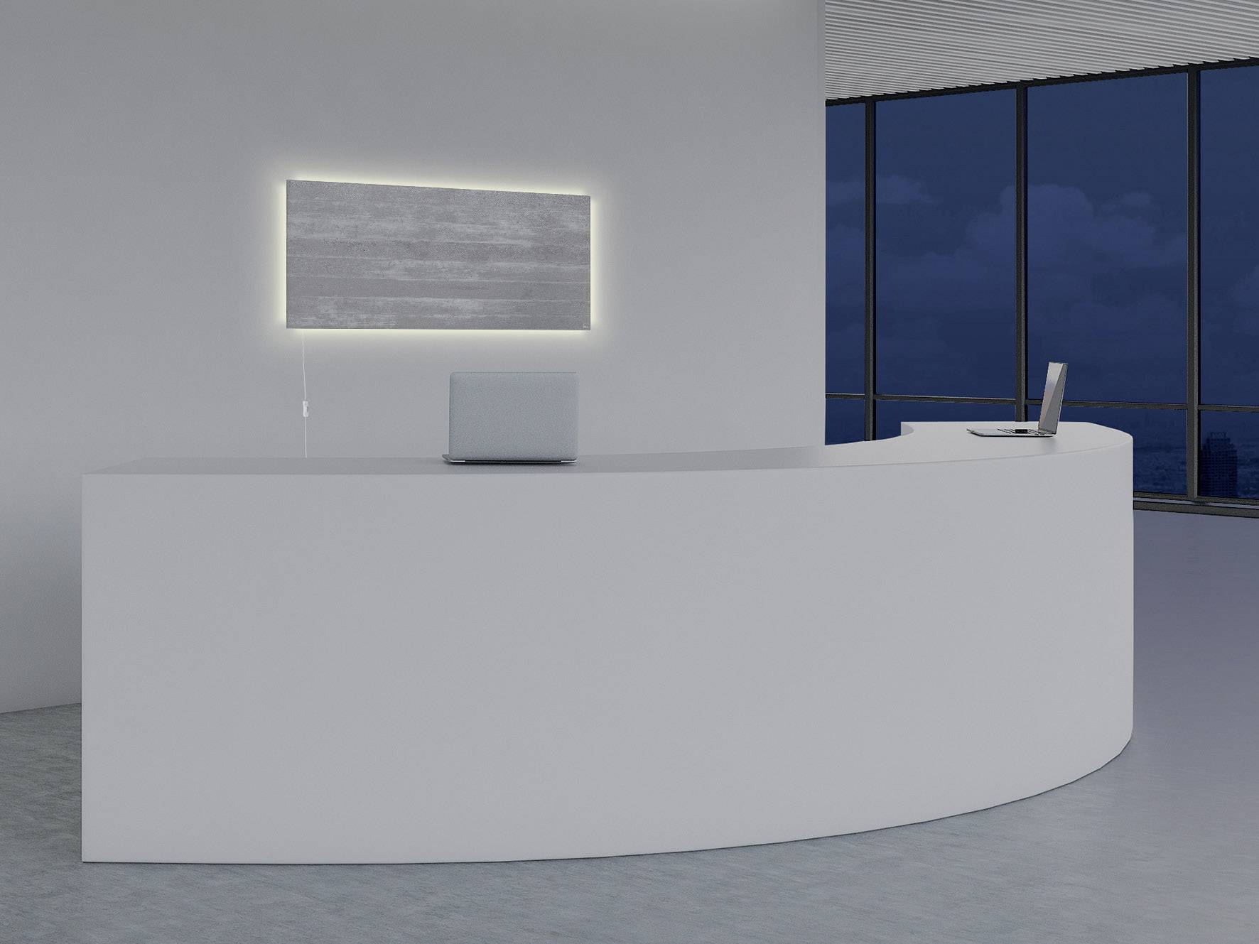 Sigel Glas-Magnetboard GL406 artverum® mit LED-Beleuchtung, Design Sichtbeton, 91x46 cm