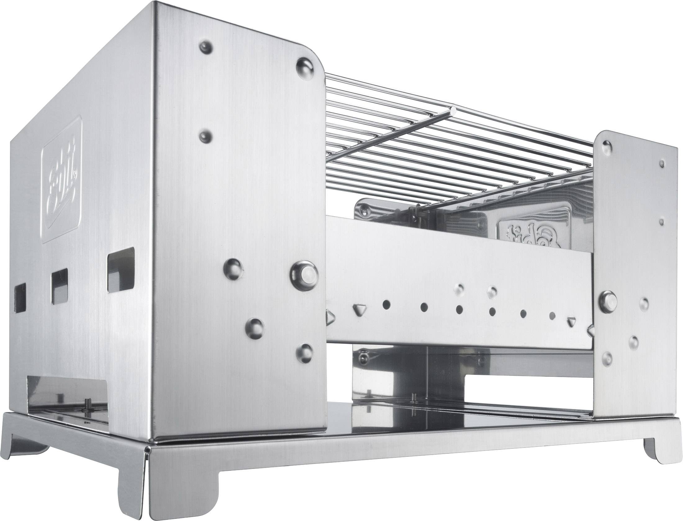 Esbit BBQ-Box Holzkohle, Kohle, Quick Start Holzkohlegrill Grill klappbar  Silber