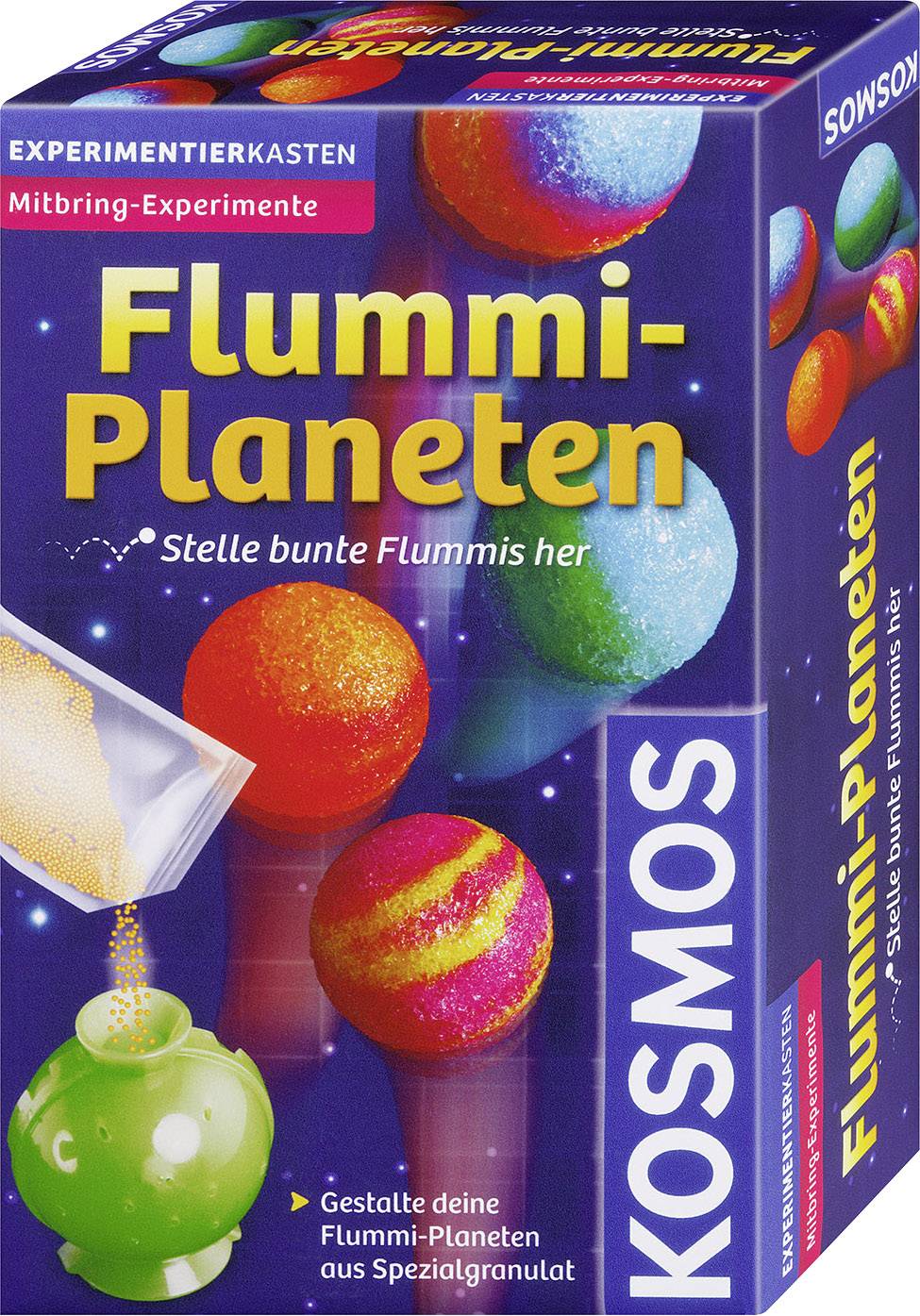 Kosmos Flummi-Planeten - Kit Scientifico Per Creare Palline Saltellanti A Forma Di Pianeti, Esperimento Per Bambini Dagli 8 Anni, Granulato Colorato E Stampi Inclusi