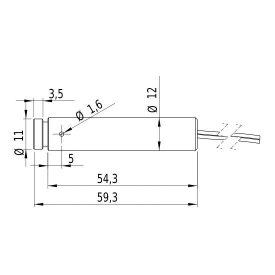 Picotronic Lasermodul Punkt Rot 1mW DA670-1-5-F(12x60)-POTI