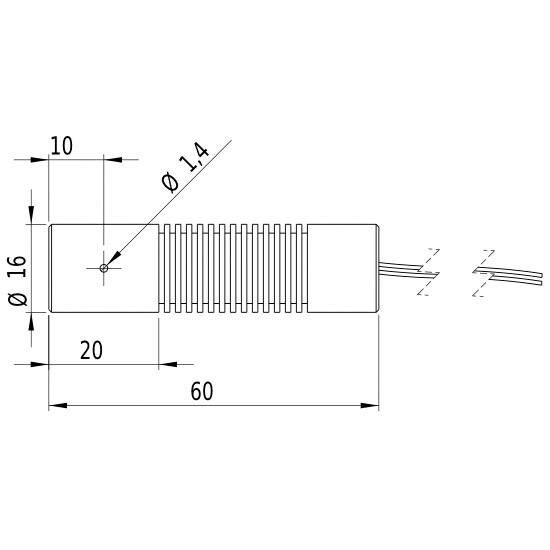 Picotronic Lasermodul Punkt Grün 0.4mW DD532-0.4-3(16x60)