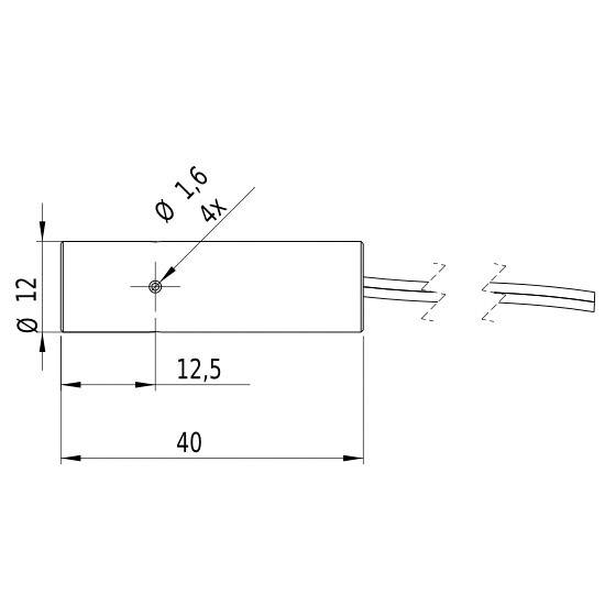 Picotronic Lasermodul Punkt Grün 1mW DD520-1-12(12x40)-QCW