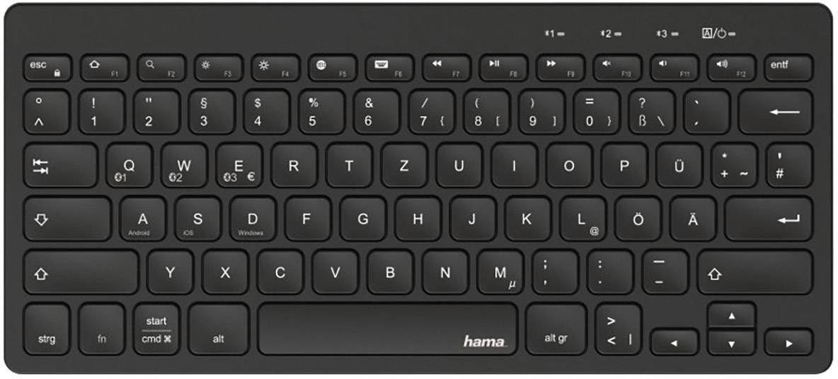 Hama "KEY4ALL X2100" Bluetooth® Tastatur Deutsch, QWERTZ Schwarz