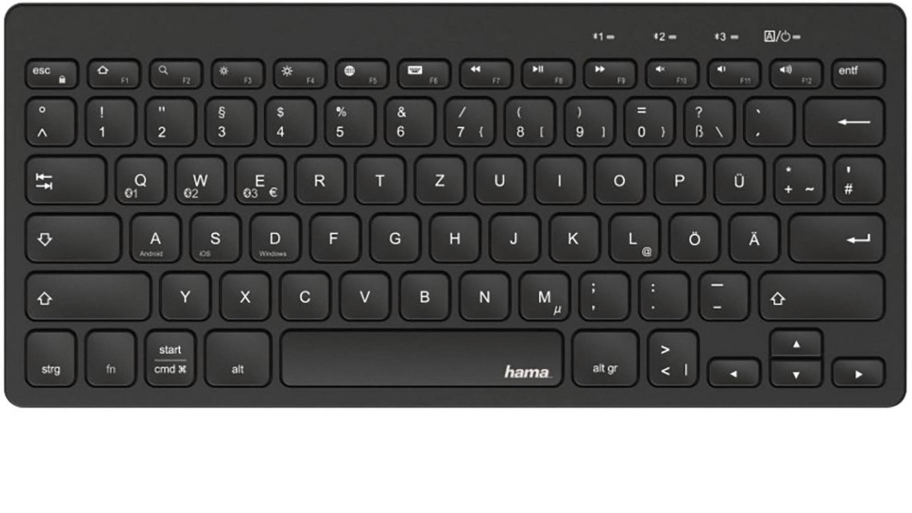 Hama KEY4ALL X2100 Bluetooth Tastatur Deutsch QWERTZ Windows Hama KEY4ALL X2100 Bluetooth Tastatur Deutsch QWERTZ Windows