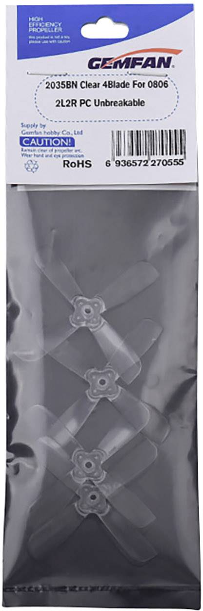 GEMFAN 2035-4 4-Blatt Race Copter-Propeller-Set Bullnose 2 x 3.5 Zoll (5.1 x 8.9 cm) PMPC2035-4BNC