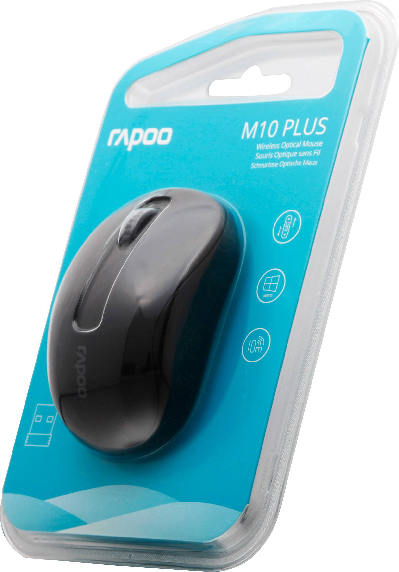 Rapoo M10+ Maus Funk Schwarz 3 Tasten 1000 dpi