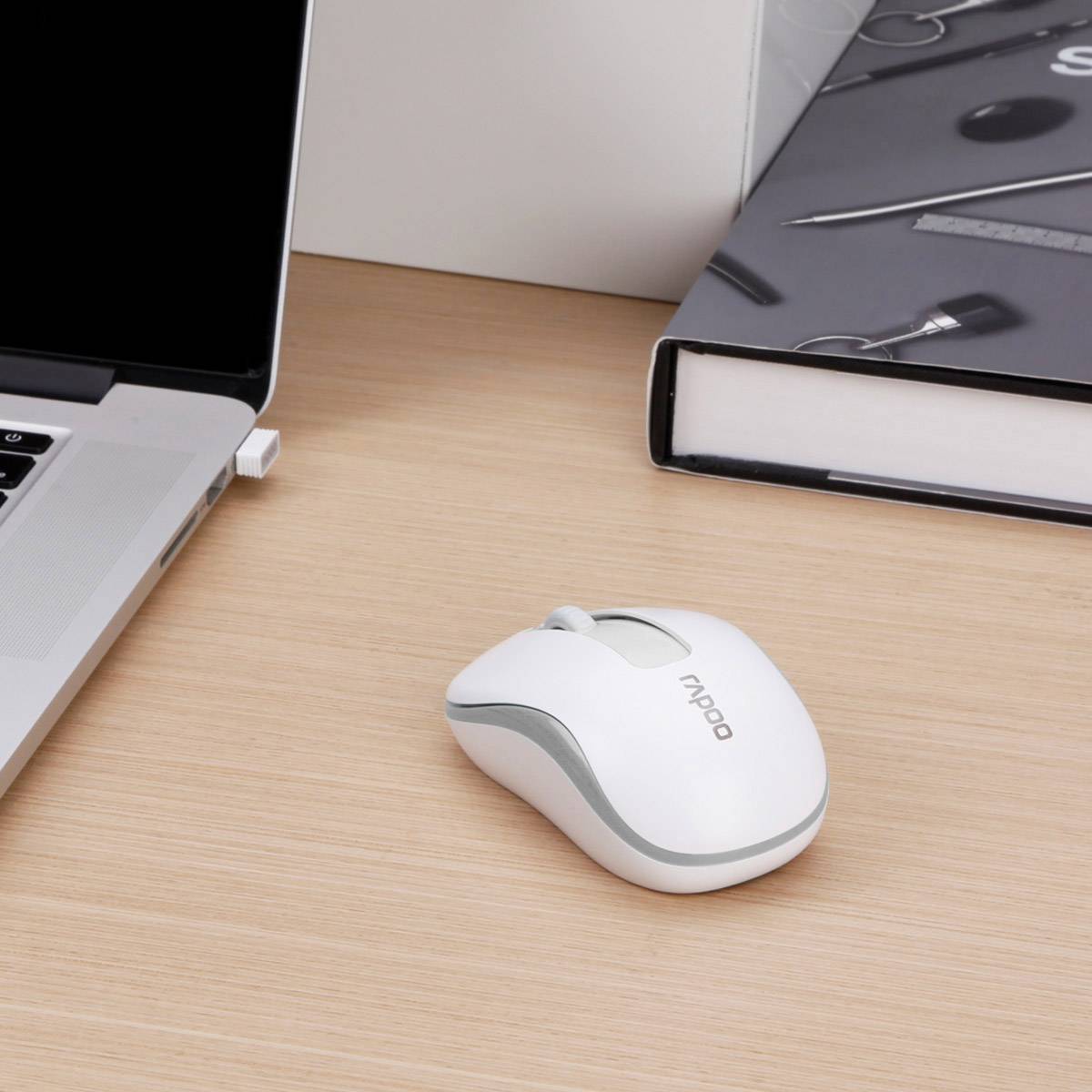 Rapoo M10+ Maus Funk Weiß 3 Tasten 1000 dpi