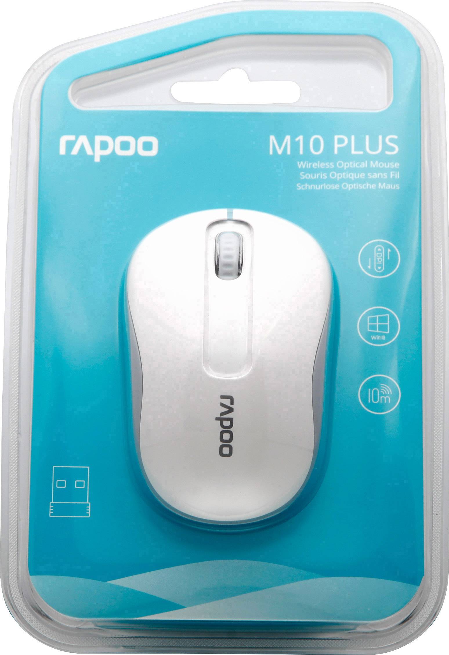 Rapoo M10+ Maus Funk Weiß 3 Tasten 1000 dpi