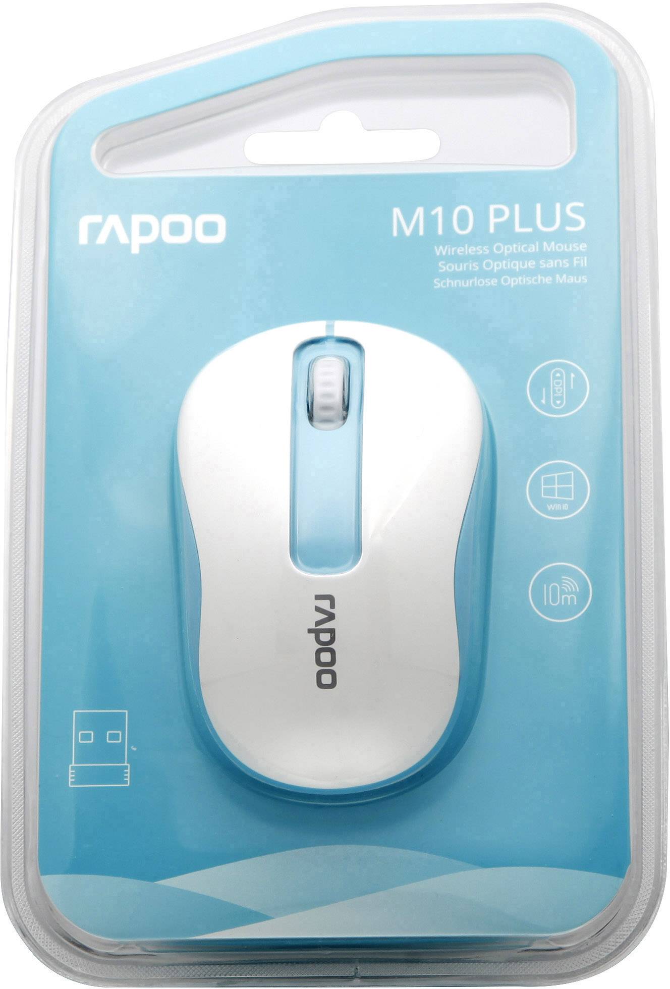 Rapoo M10+ Maus Funk Blau 3 Tasten 1000 dpi