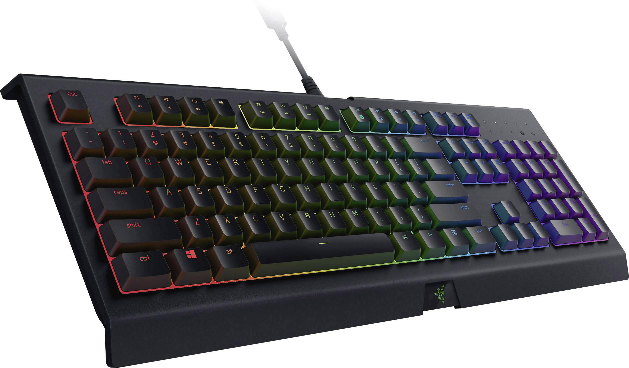 Razer Cynosa Chroma USB-Gaming-Tastatur Beleuchtet, Spritzwassergeschützt Deutsch, QWERTZ, Windows® Schwarz