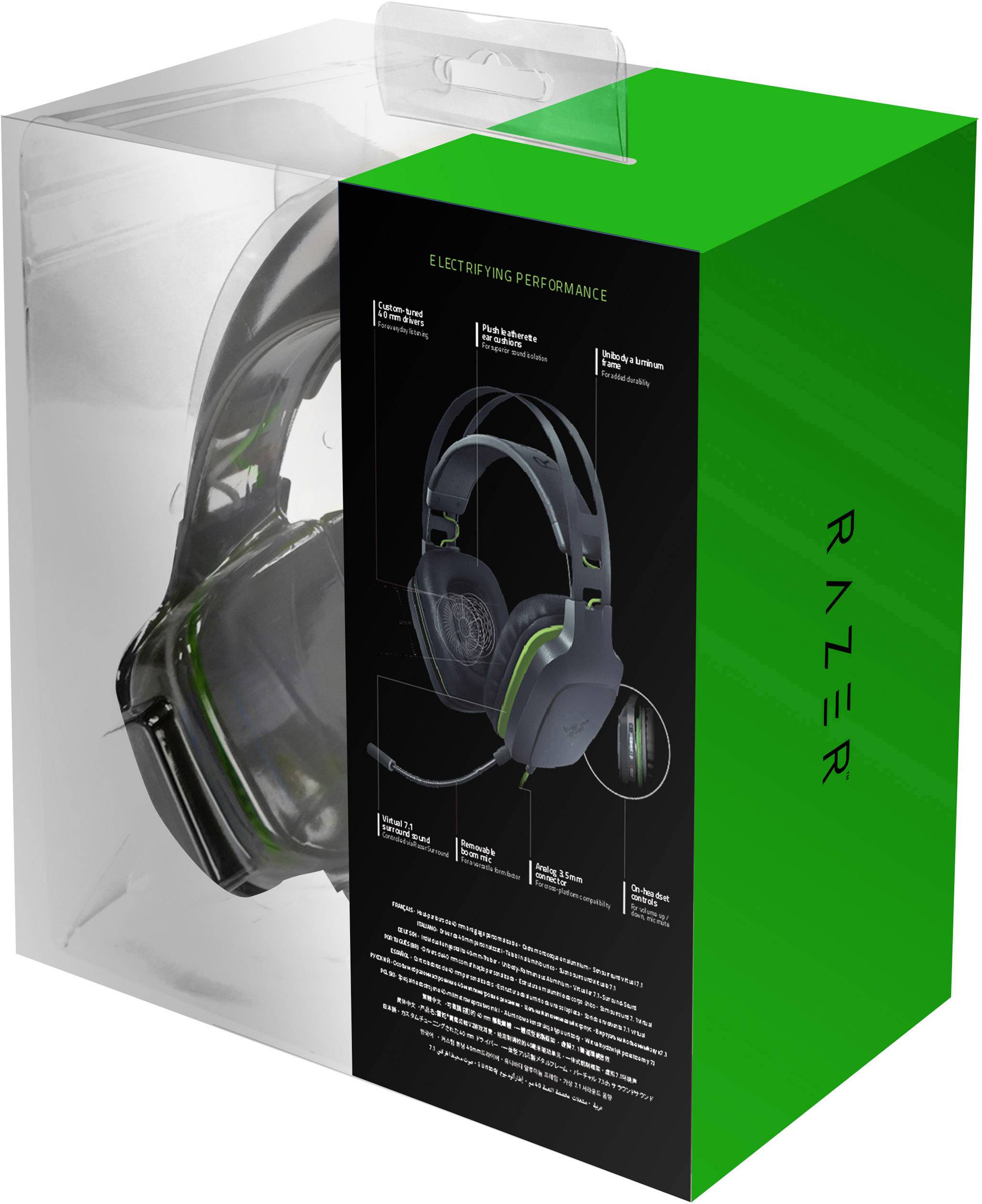 Razer Electra V2 Gaming Over Ear Headset kabelgebunden 7.1 Surround Schwarz Mikrofon-Stummschaltung, Lautstärkeregelung