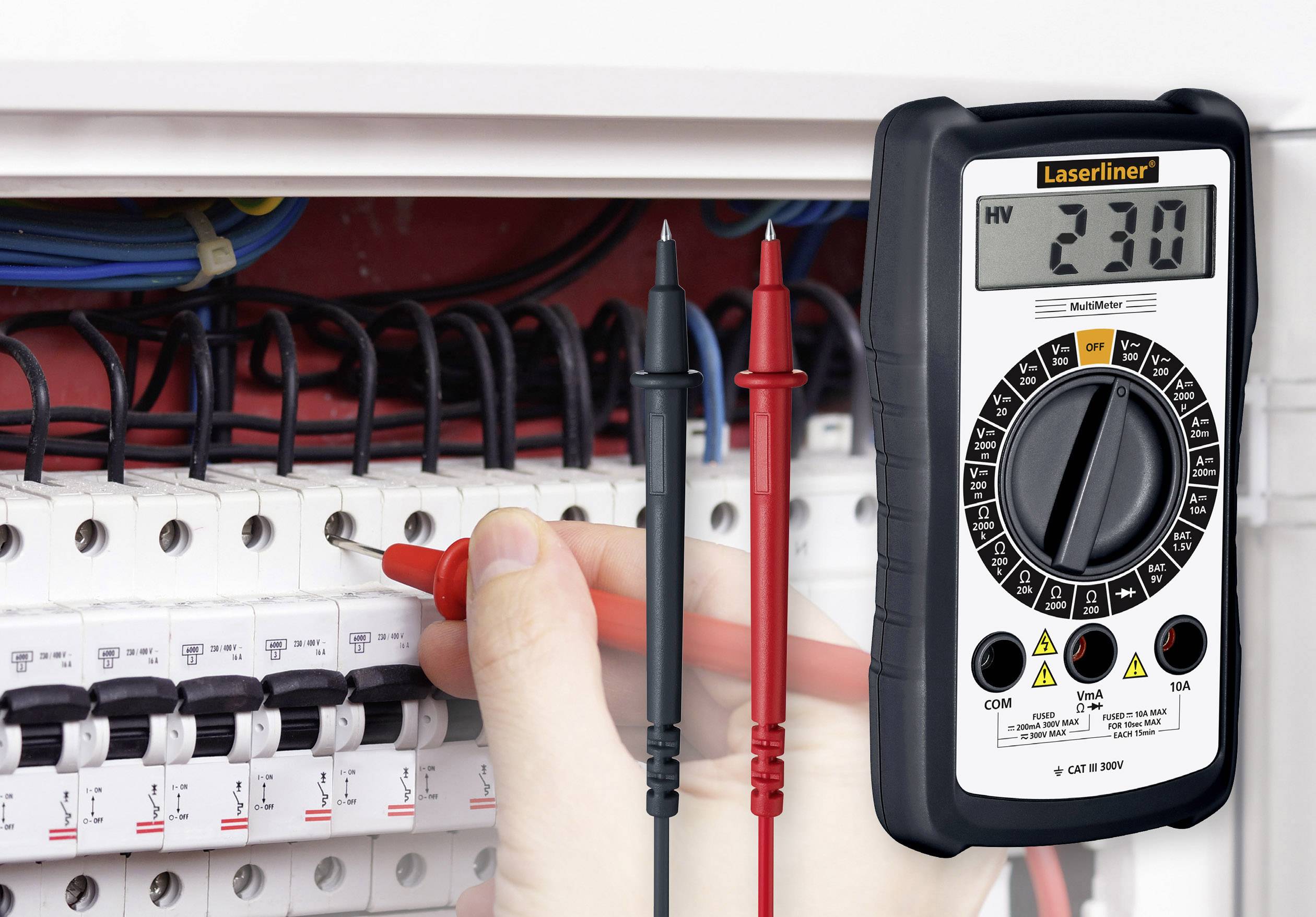 Laserliner MultiMeter Hand-Multimeter digital CAT III 300 V Anzeige (Counts): 1999