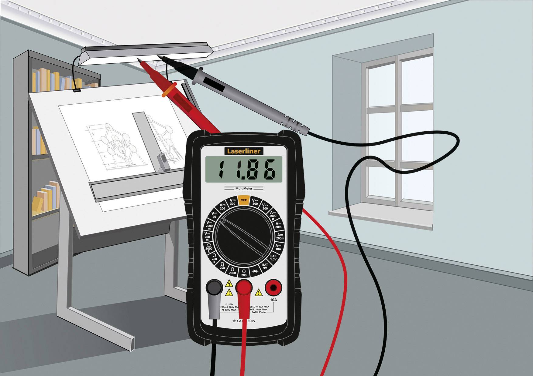 Laserliner MultiMeter Hand-Multimeter digital CAT III 300 V Anzeige (Counts): 1999