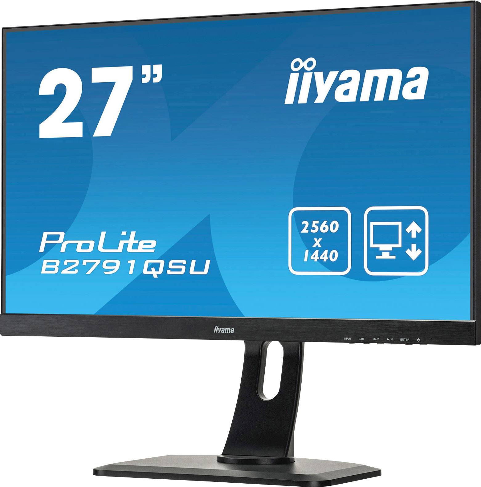 Iiyama ProLite B2791QSU LED-Monitor 68.6cm (27 Zoll) EEK G (A - G) 2560 x 1440 Pixel WQHD 1 ms HDMI®, DisplayPort, DVI, USB 3.2