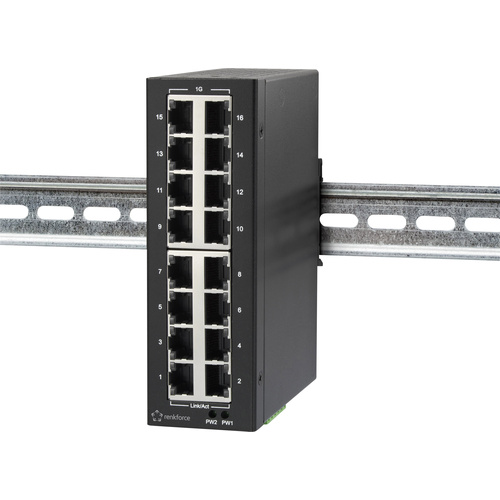 Renkforce GH-8000 Industrial Ethernet Switch 16 Port 10 / 100 / 1000MBit/s