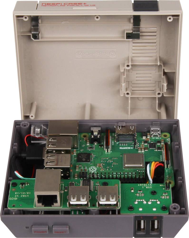 Joy-it RPI-NES-Case SBC-Gehäuse Passend für: Raspberry Pi inkl. USB-Hub Grau