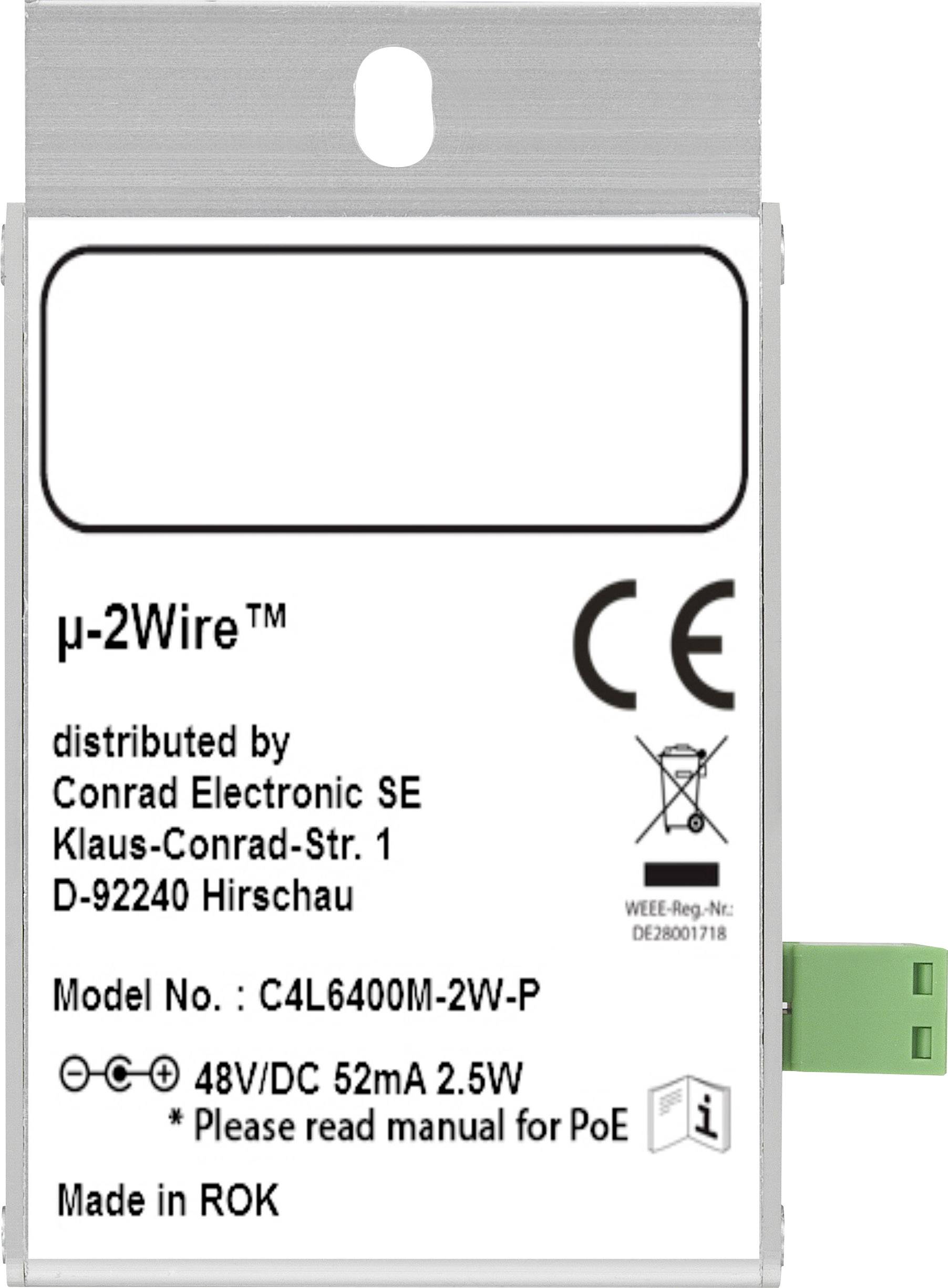 Renkforce RF-3684876 Netzwerkverlängerung 2-Draht Reichweite (max.): 300m 3 St. 200MBit/s mit PoE-Funktion