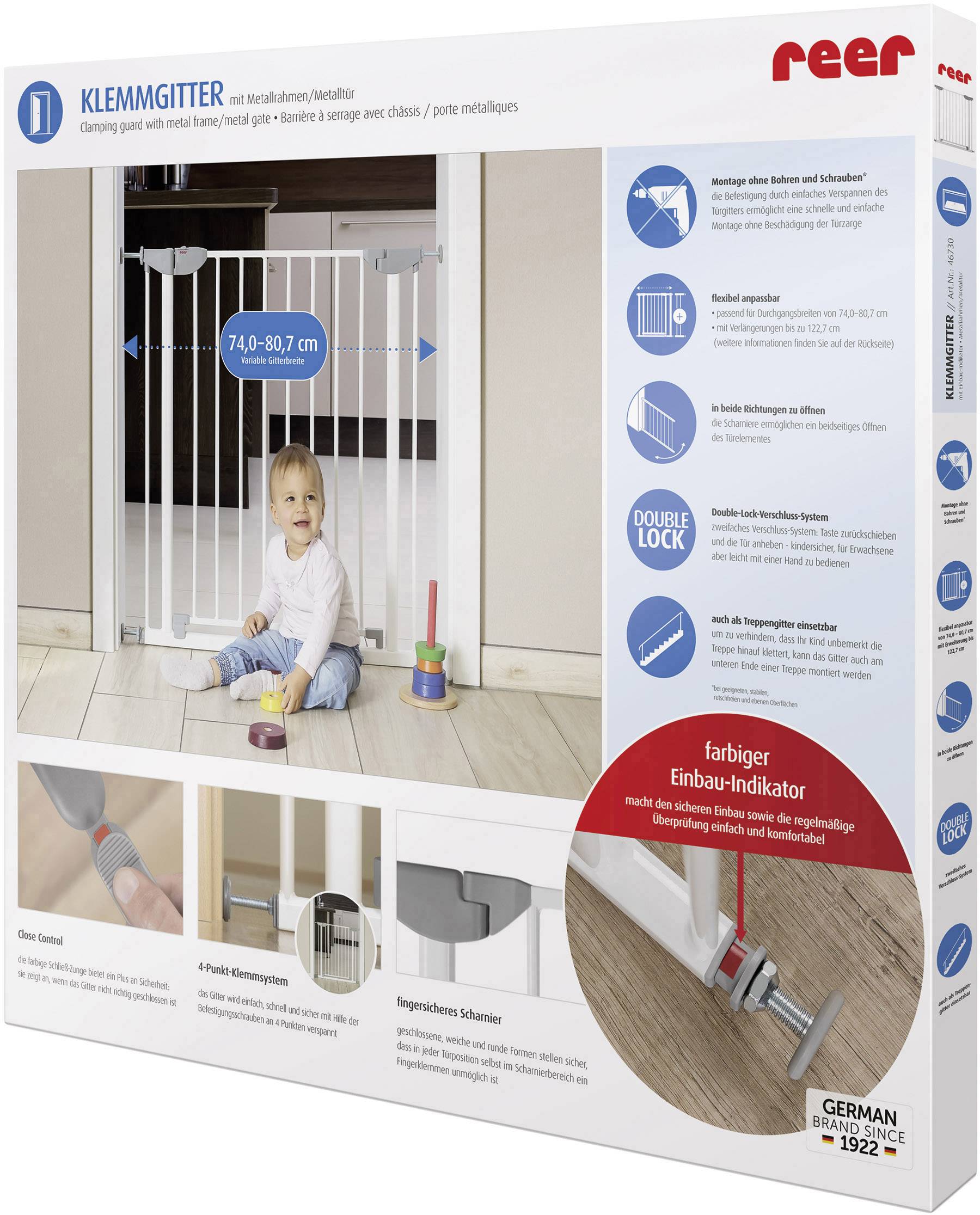 REER 46730 Klemmgitter Weiß, Hellgrau