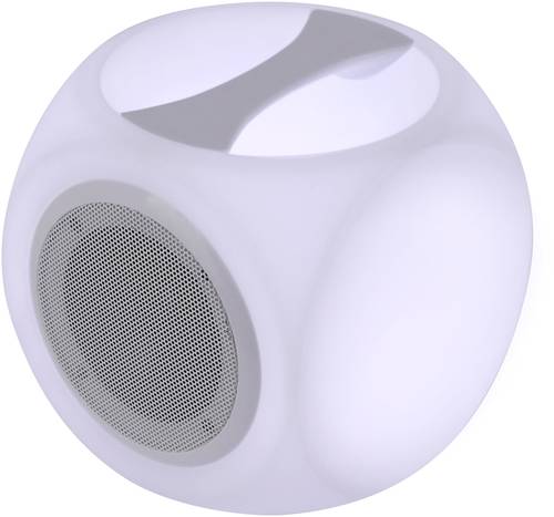 LeuchtenDirekt 19870-16 Peer LED-Außentischleuchte mit Lautsprecher 2.5W RGBW Weiß