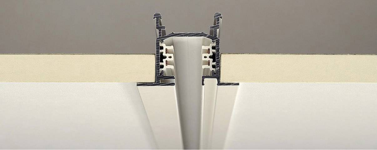 Eutrac 1001532 Hochvolt-Schienensystem-Komponente Stromschiene 3-Phasen Einbauschiene weiss 3m Weiß