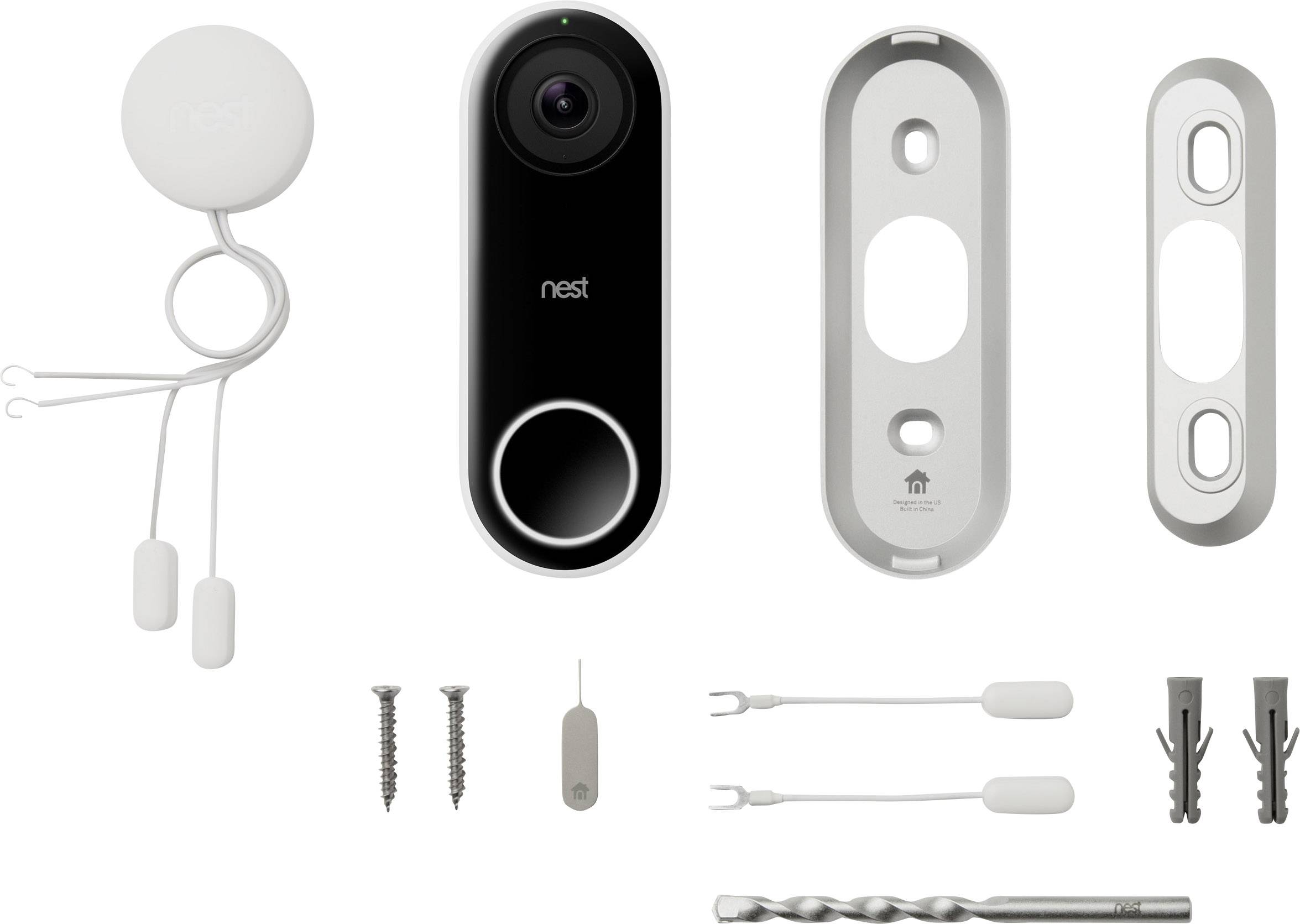 Nest Hello Video IP-Video-Türsprechanlage Bluetooth®, WLAN Außeneinheit 1 Familienhaus Schwarz, Weiß