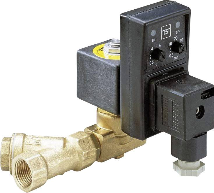 Ein elektromagnetisches Messingventil mit digitalem Timer für präzise Steuerung von Flüssigkeits- oder Gasflüssen in Rohrleitungssystemen.
