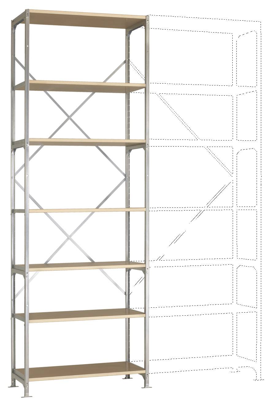 Manuflex RB2234 Fachbodenregal-Grundmodul 200 kg (B x H x T) 97 x 3 x 80 mm Stahl verzinkt Verzinkt Holzboden