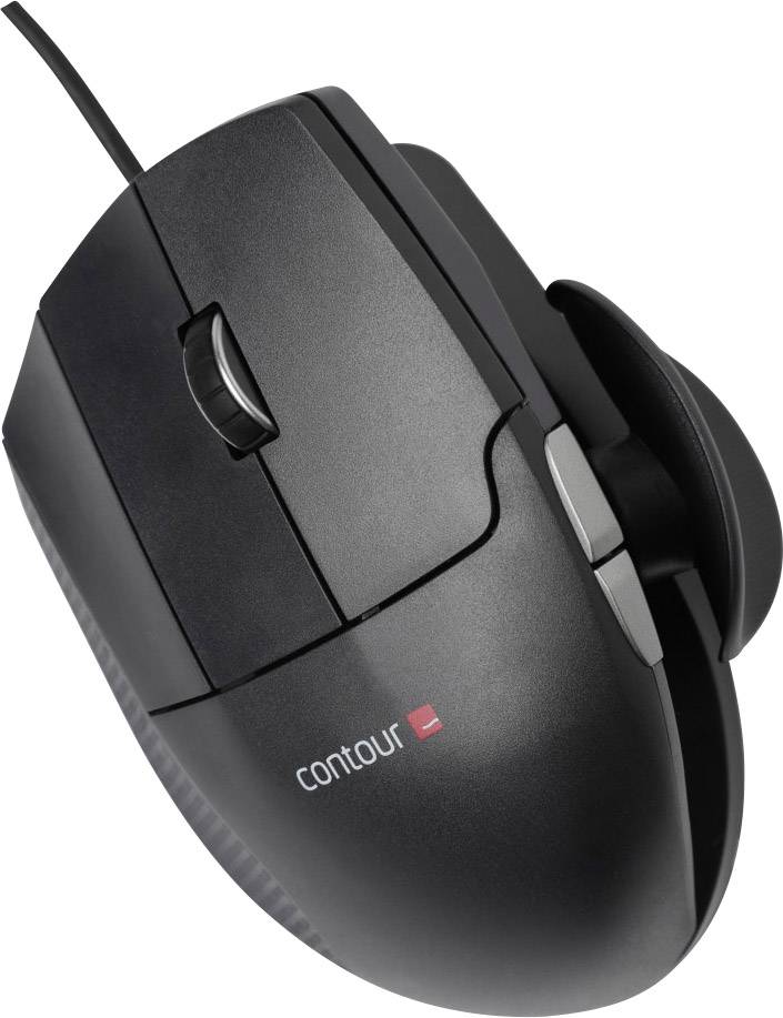 Contour Design Unimouse Left Ergonomische Maus USB Schwarz 7 Tasten Ergonomisch