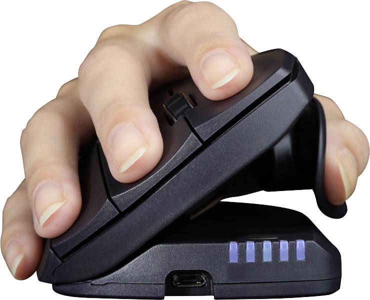 Contour Design Unimouse Left Ergonomische Maus USB Schwarz 7 Tasten Ergonomisch