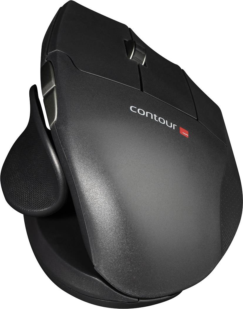 Contour Design Unimouse Right Wireless Ergonomische Maus Funk Schwarz 7 Tasten Ergonomisch, Wiederaufladbar