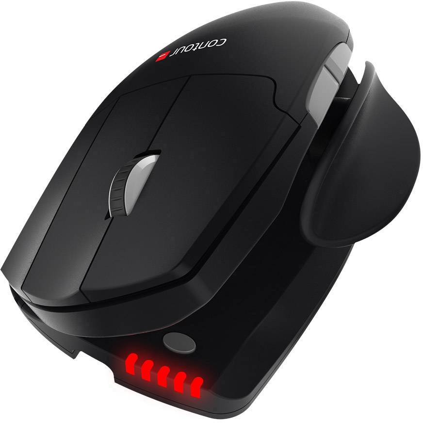 Contour Design Unimouse Right Wireless Ergonomische Maus Funk Schwarz 7 Tasten Ergonomisch, Wiederaufladbar