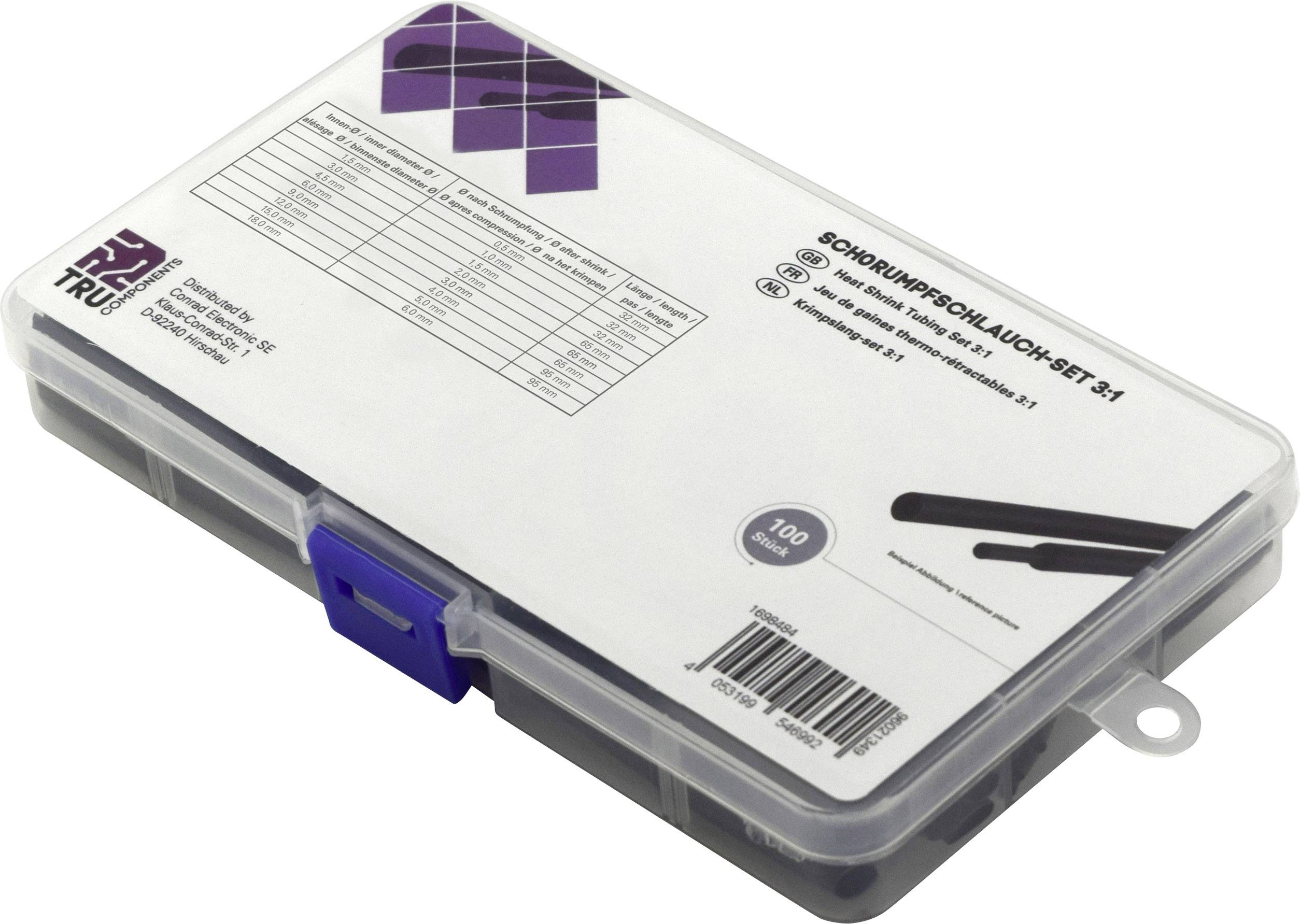 Ein Kunststoffkoffer mit 'Sondierungshohladon-Set S1', enthält Werkzeuge. Oben links lila und schwarze Grafiken, rechts Textinformationen.