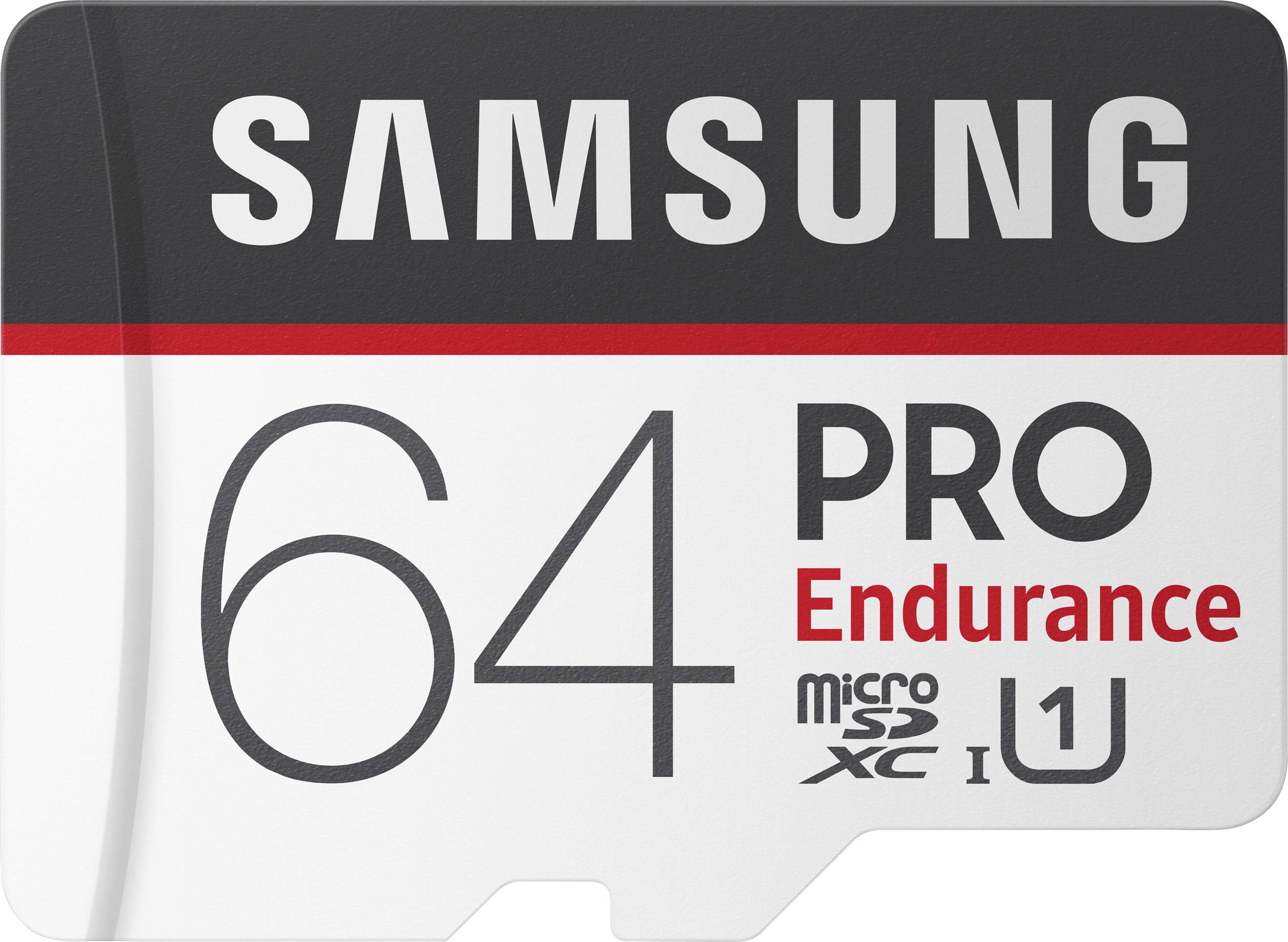 Samsung Pro Endurance microSDXC-Karte 64GB Class 10, UHS-I inkl. SD-Adapter, 4K-Videounterstützung