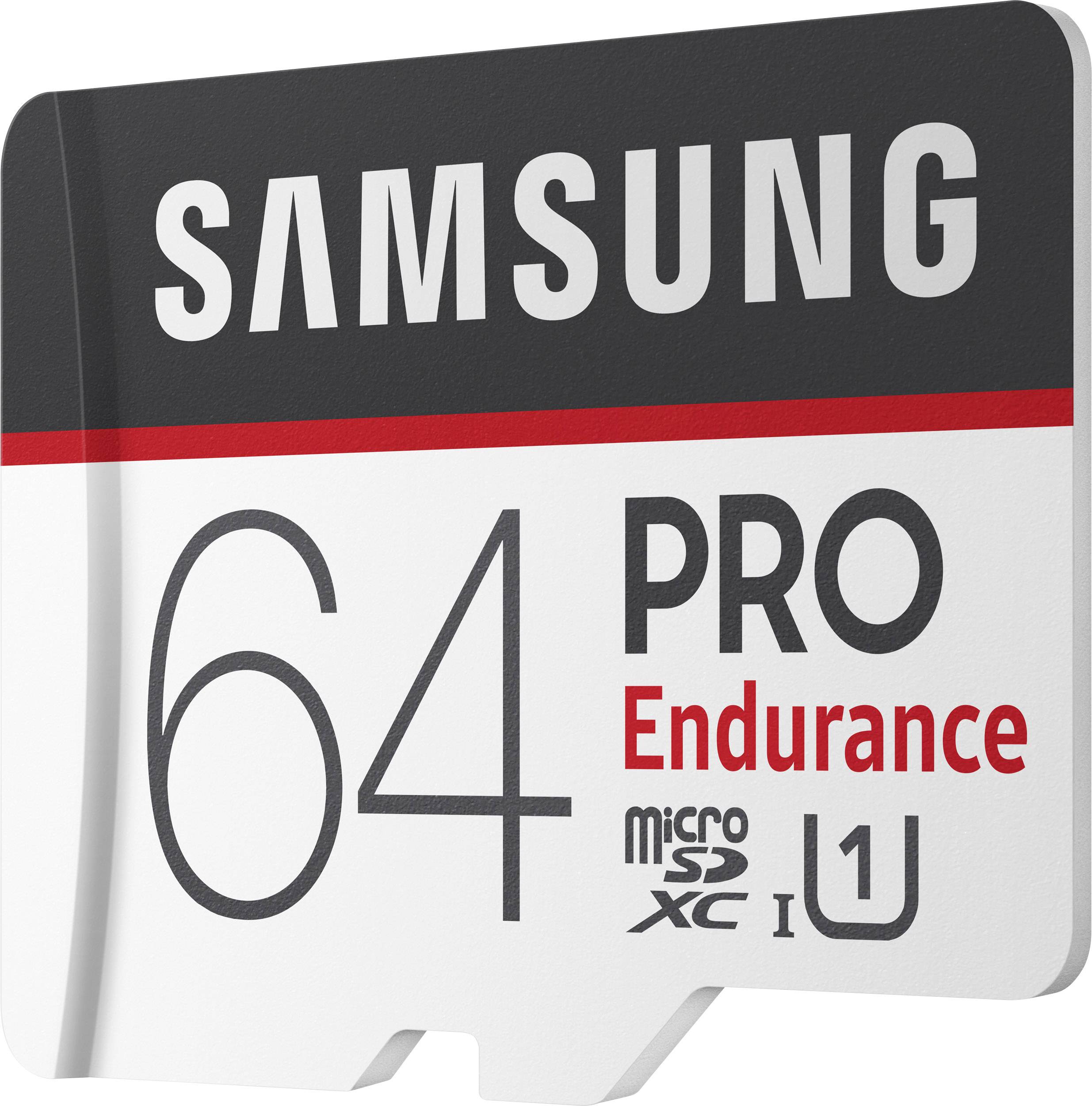 Samsung Pro Endurance microSDXC-Karte 64 GB Class 10, UHS-I inkl. SD-Adapter, 4K-Videounterstützung