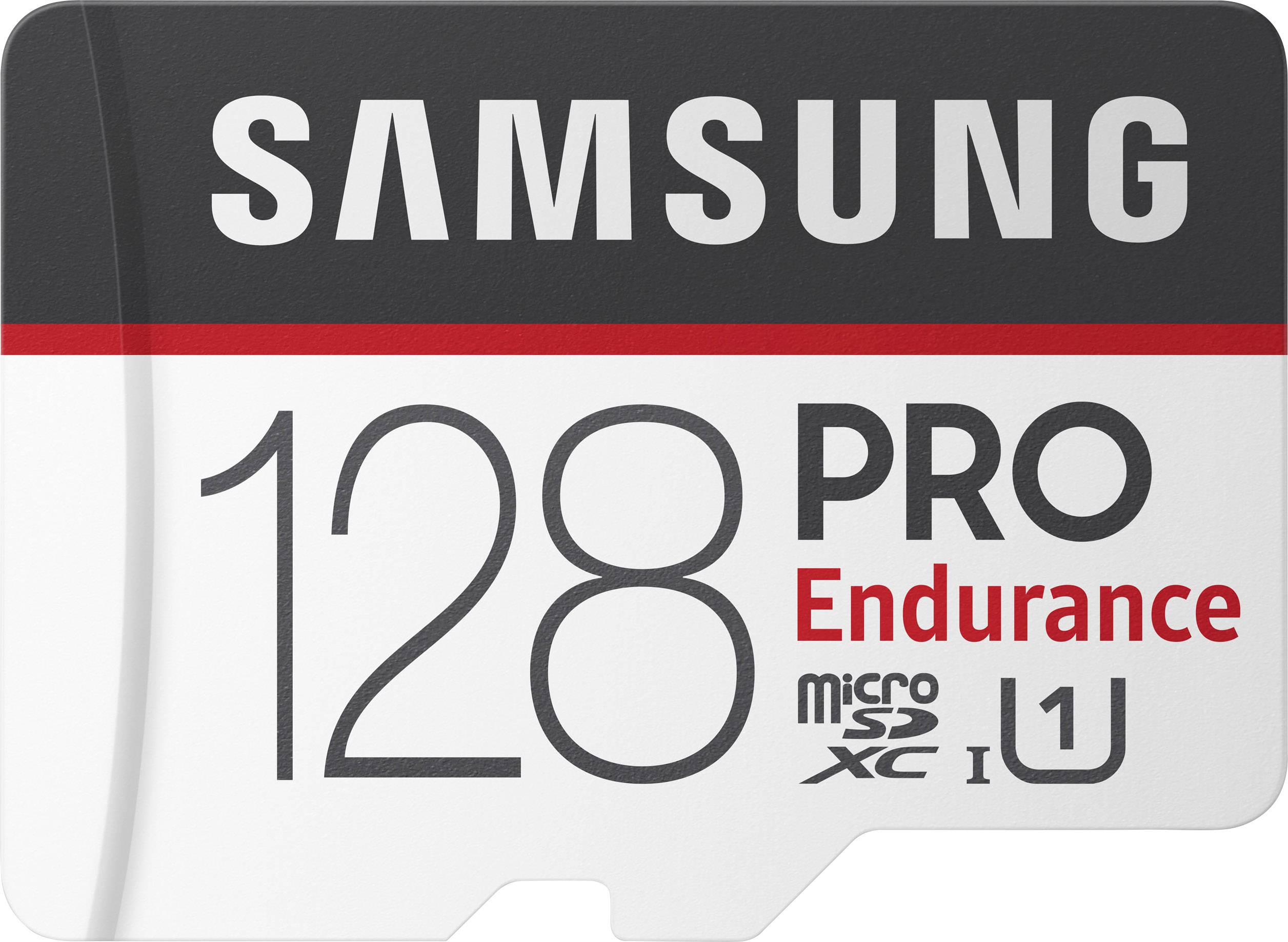 Samsung Pro Endurance microSDXC-Karte 128GB Class 10, UHS-I inkl. SD-Adapter, 4K-Videounterstützung