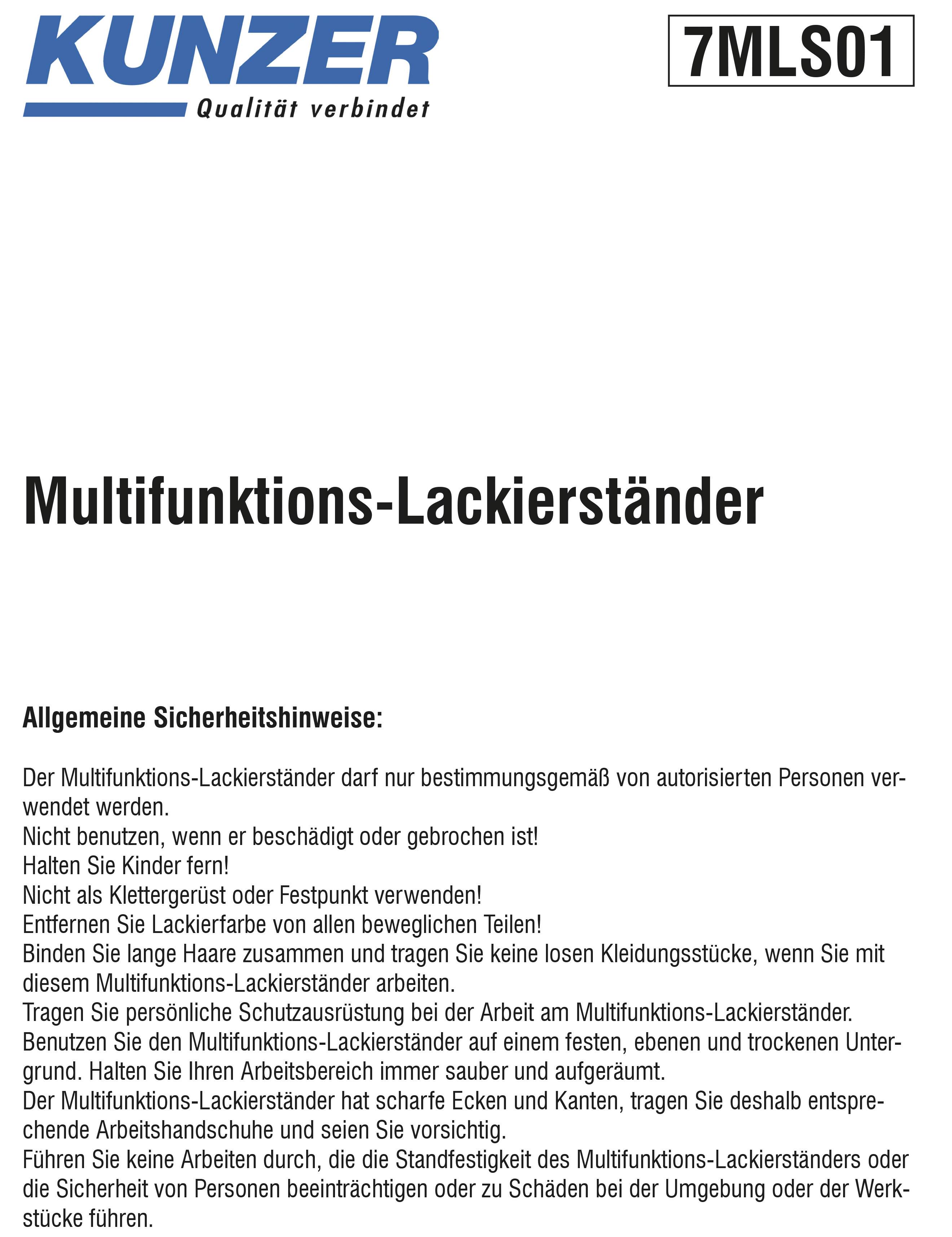 Kunzer 7MLS01 Multifunktions-Lackierständer 7MLS01