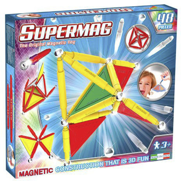 Supermag Tags Primary Colors Magnetic Konstruktions-Set