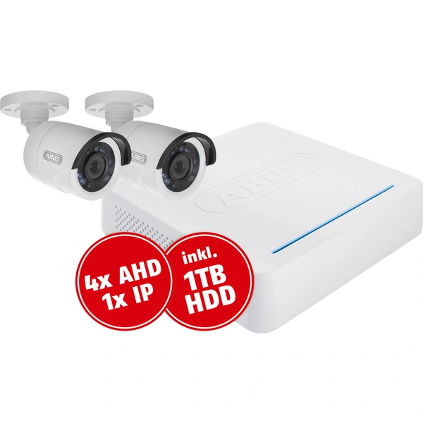 ABUS TVVR33025T Analog, HD-TVI Überwachungskamera-Set 5-Kanal mit 2 Kameras 1920 x 1080 Pixel 1TB ABUS TVVR33025T Analog, HD-TVI Überwachungskamera-Set 5-Kanal mit 2 Kameras 1920 x 1080 Pixel 1TB