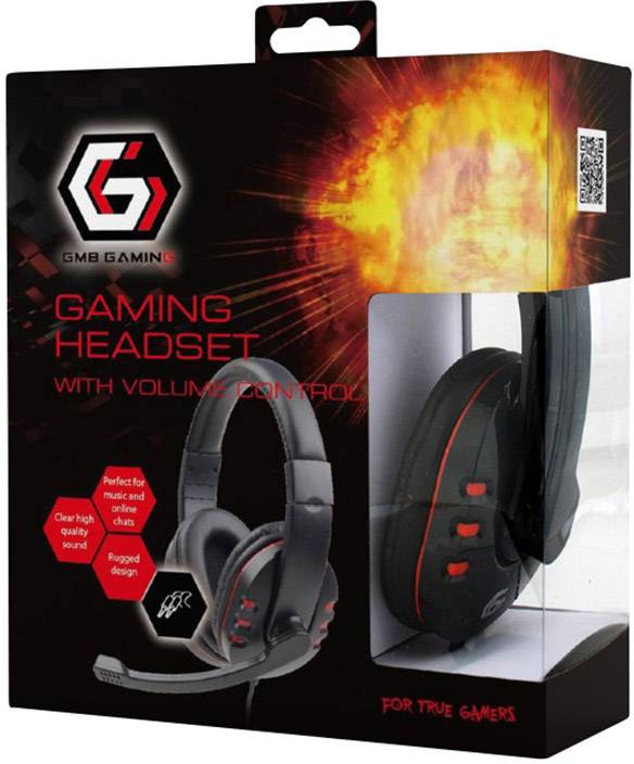 Gembird GHS-402 Over Ear Headset kabelgebunden Stereo Schwarz Lautstärkeregelung, Mikrofon-Stummschaltung Gaming