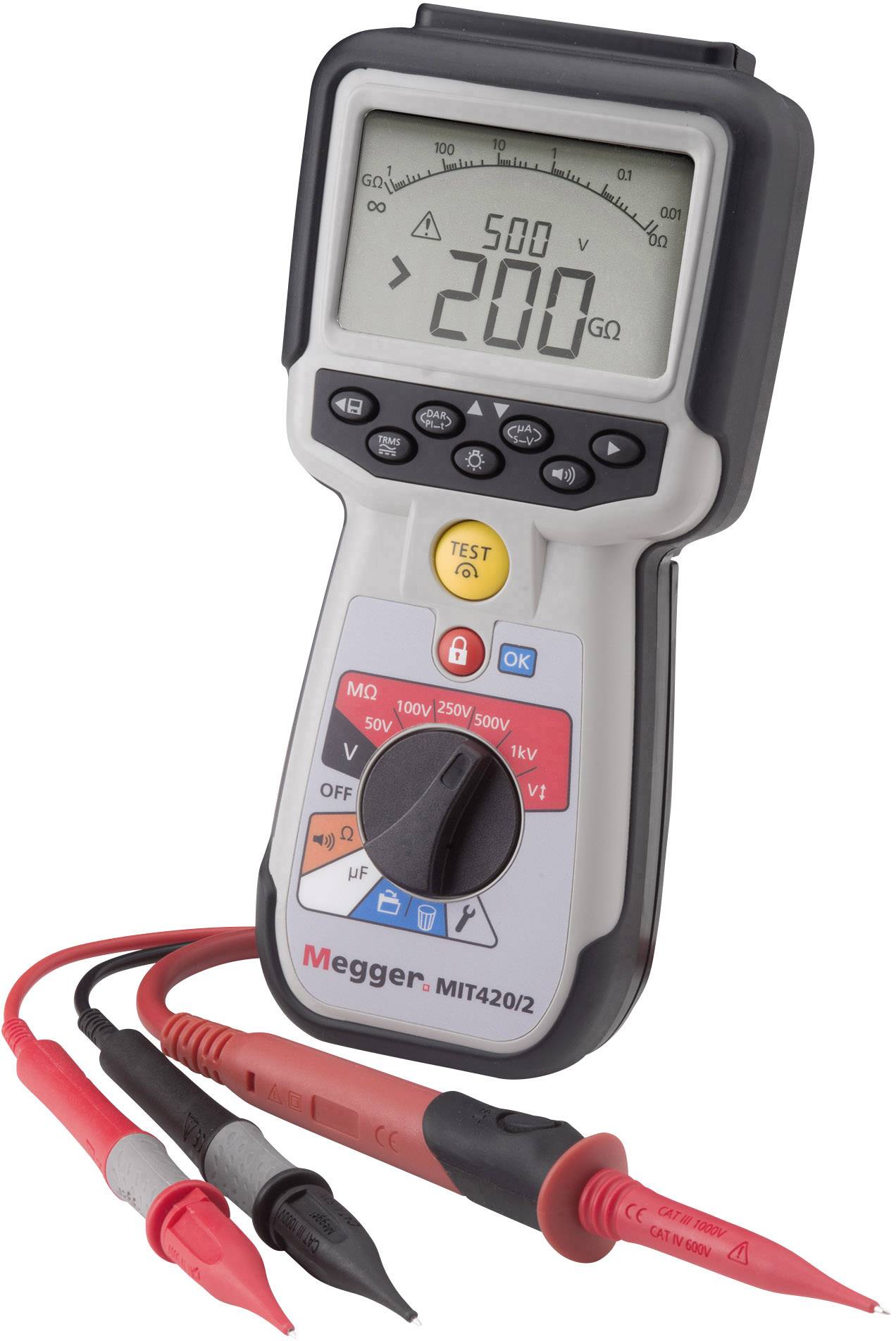 Megger MIT420/2 Isolationsmessgerät 50 V, 100 V, 250 V, 500 V, 1000V 200 GΩ