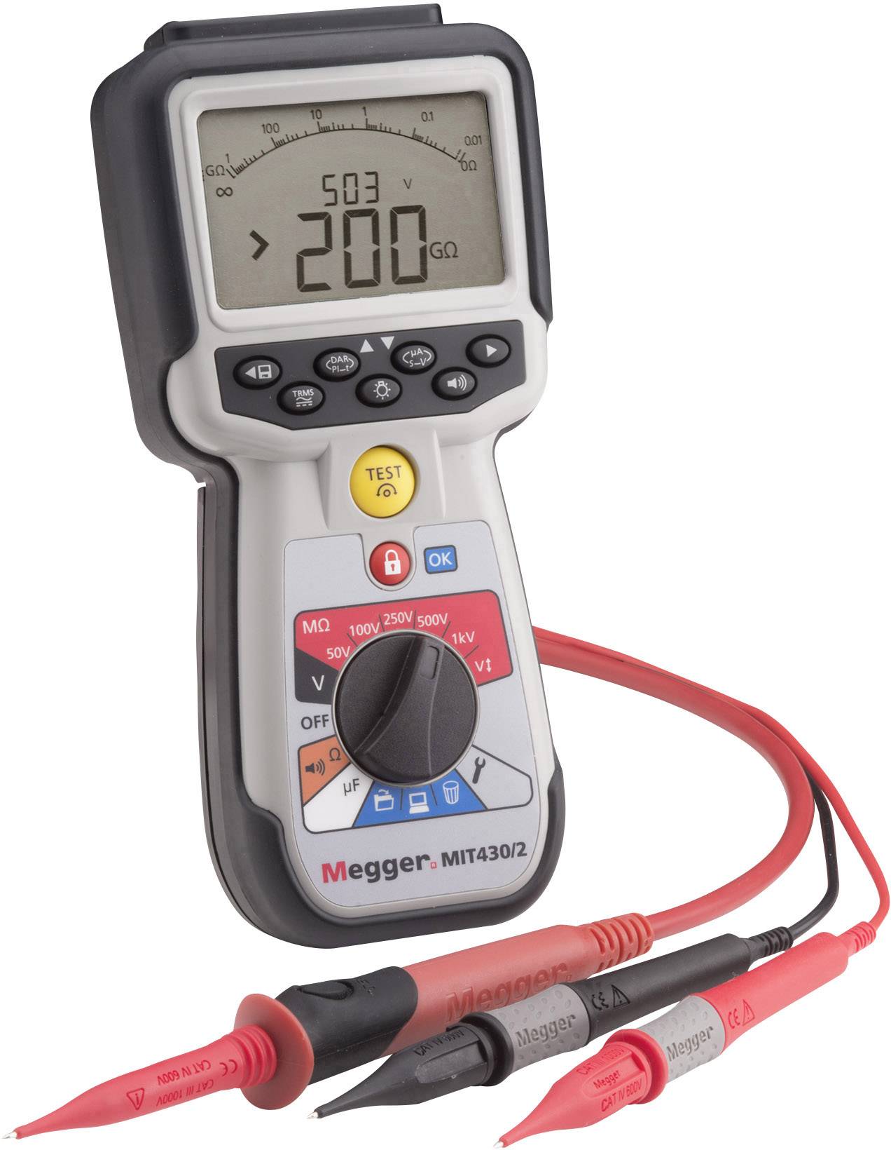 Megger MIT430/2 Isolationsmessgerät 50 V, 100 V, 250 V, 500 V, 1000V 200 GΩ