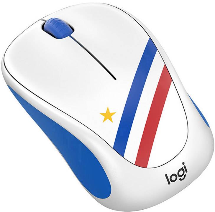 Logitech M238 France Funk Maus Optisch Blau, Weiß, Rot