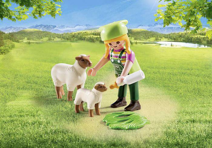 Playmobil Bäuerin mit Schäfchen