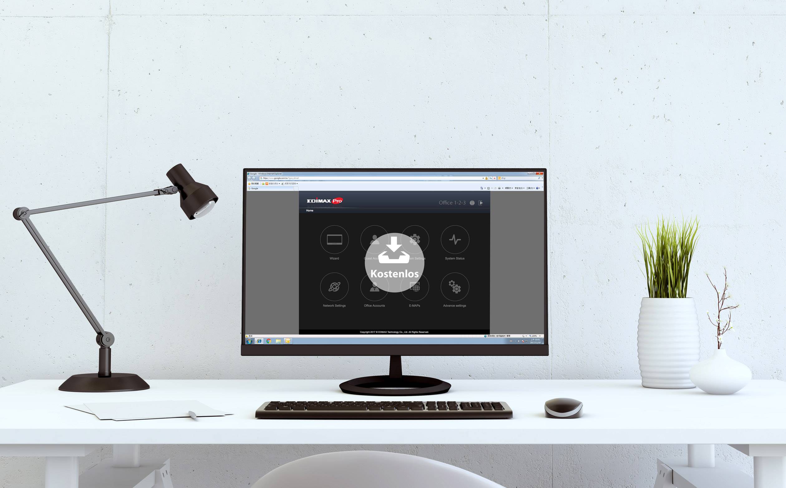 EDIMAX Office +1 Einzel-Modul PoE WLAN Access-Point 2.4 GHz, 5 GHz